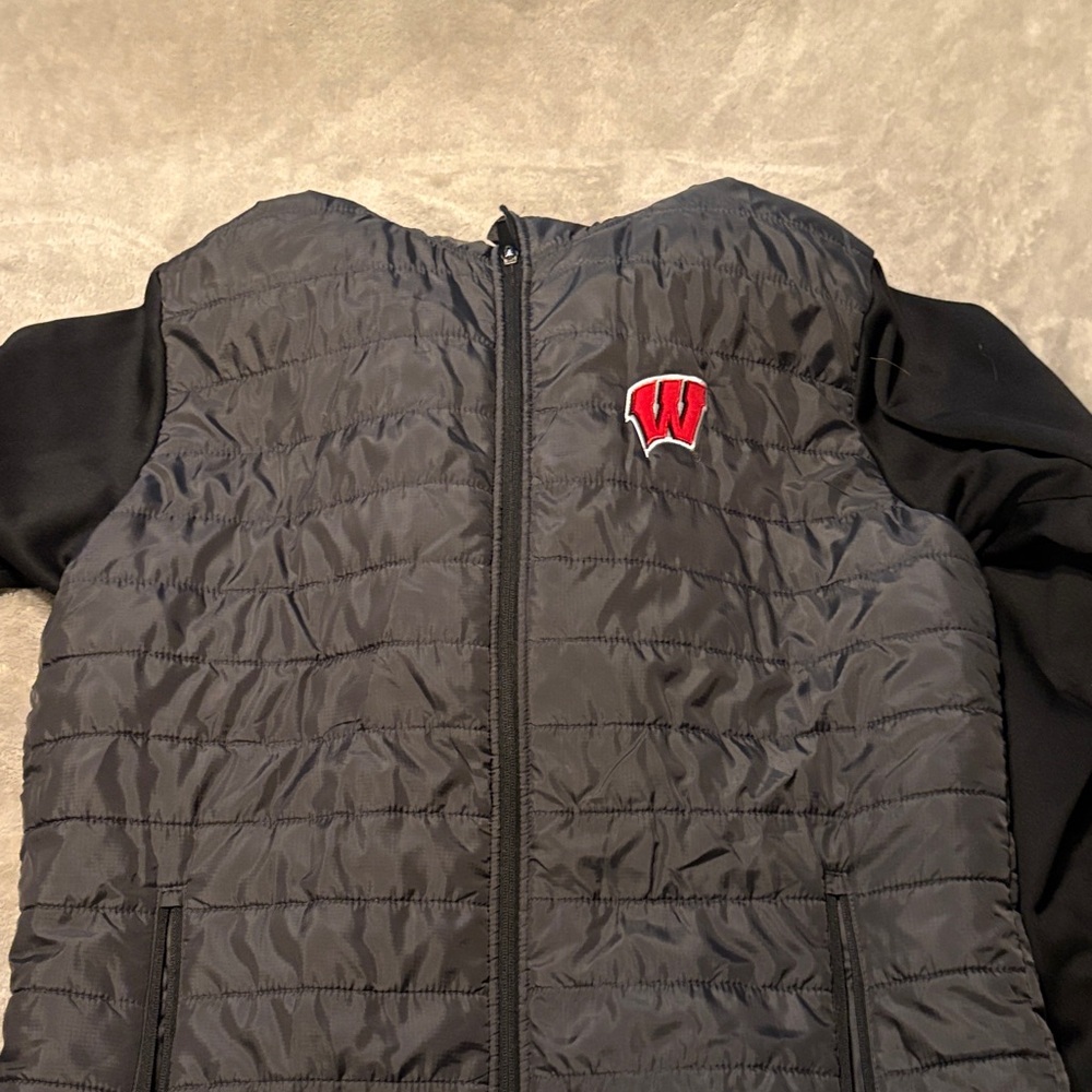 Colosseum Black Puffer Jacket with Red Logo